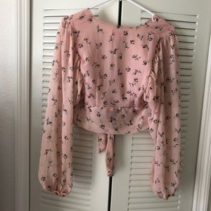 Showpo. Tops - Showpo pink long sleeve crop top Showpo. Tops - Showpo pink long sleeve crop top